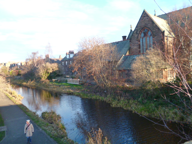 Polwarth Church from the canal bridge (c) The Friends of the Polwarth Canal Garden